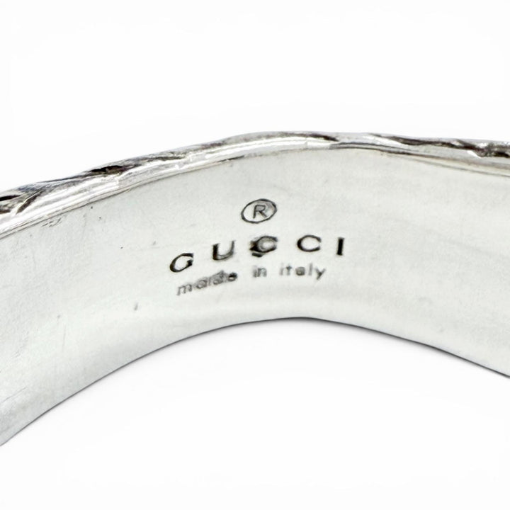 Great GUCCI Ring ring Interlocking G Arabesque Engraving Silver AG925 12 455302