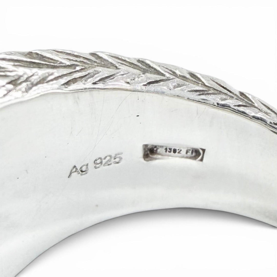 Great GUCCI Ring ring Interlocking G Arabesque Engraving Silver AG925 12 455302