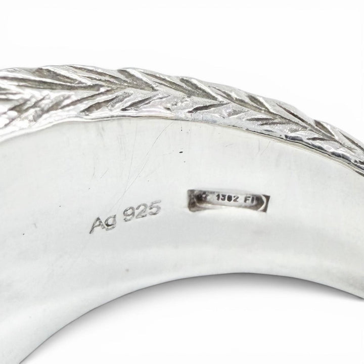 Great GUCCI Ring ring Interlocking G Arabesque Engraving Silver AG925 12 455302