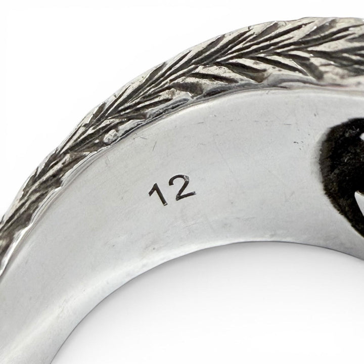 Great GUCCI Ring ring Interlocking G Arabesque Engraving Silver AG925 12 455302
