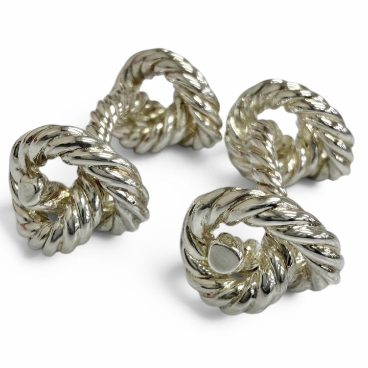Excellent HERMES Cufflinks cufflinks Rope motif Silver AG925 mens