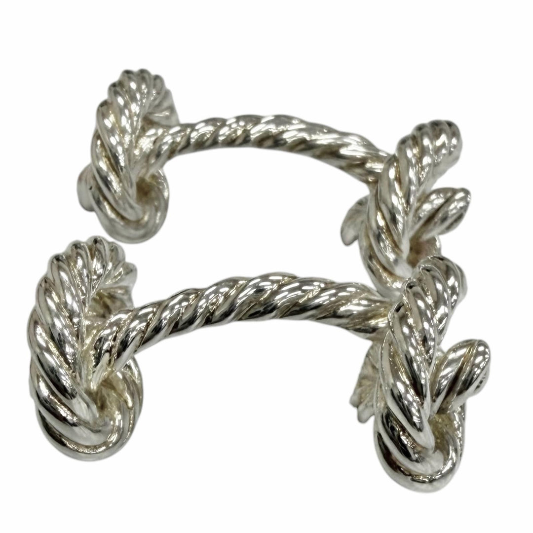 Excellent HERMES Cufflinks cufflinks Rope motif Silver AG925 mens