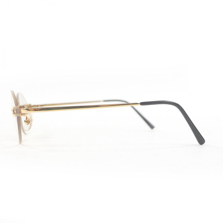 Great CHANEL Glasses COCO Mark 2013K Rimless clear 18K mens