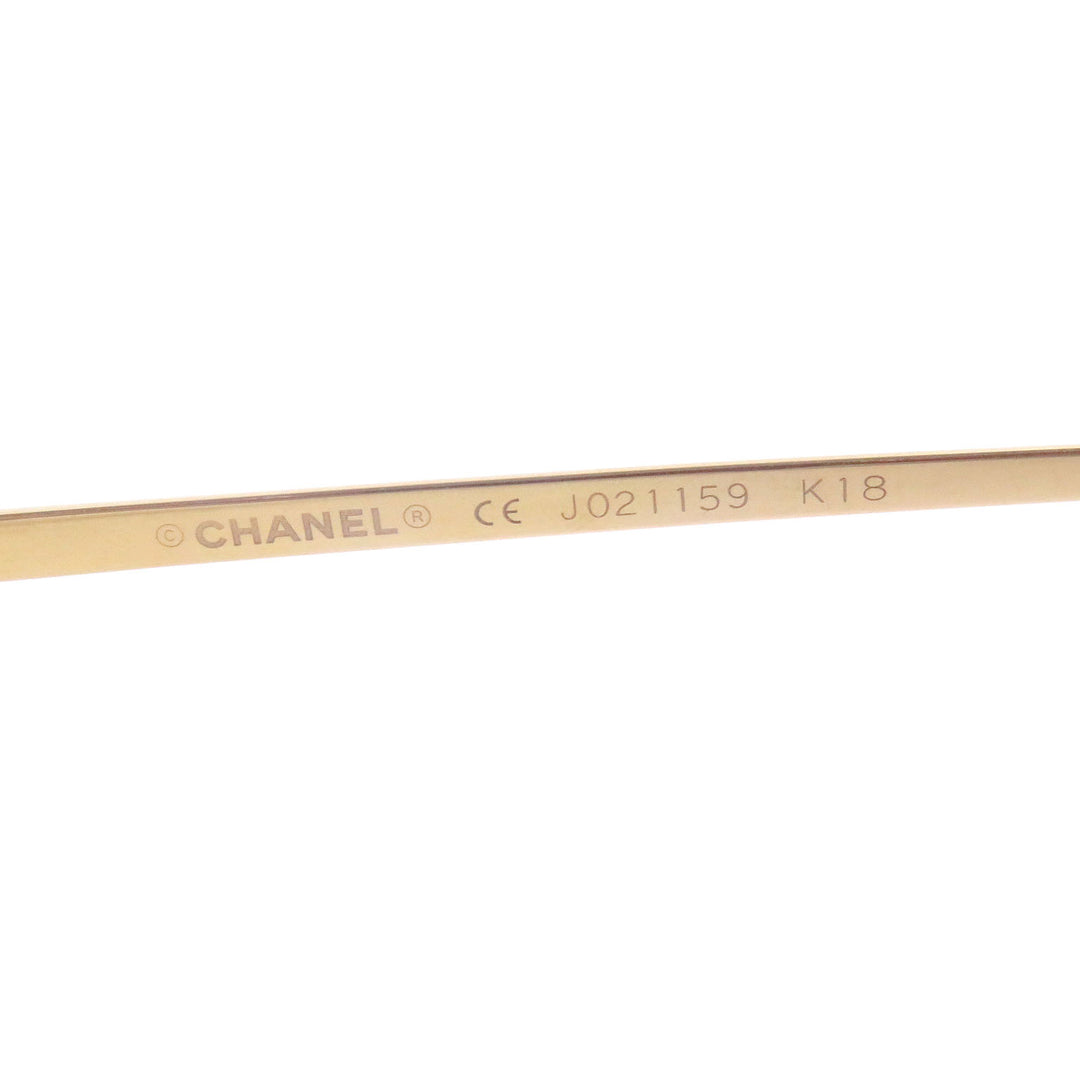Great CHANEL Glasses COCO Mark 2013K Rimless clear 18K mens
