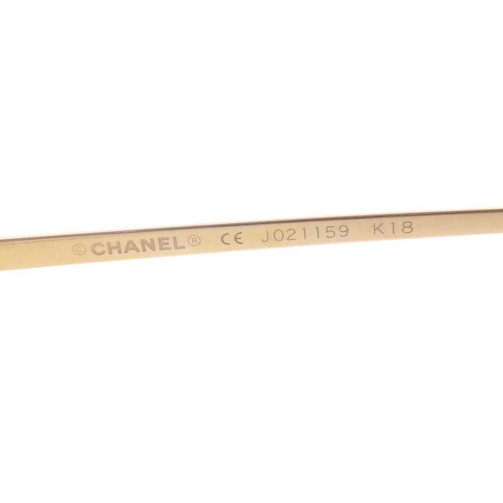 Great CHANEL Glasses COCO Mark 2013K Rimless clear 18K mens