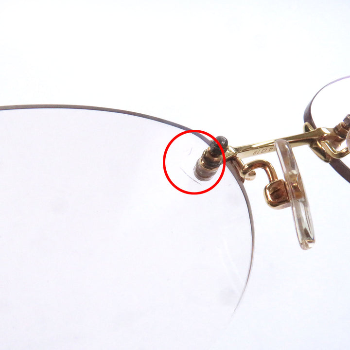 Great CHANEL Glasses COCO Mark 2013K Rimless clear 18K mens