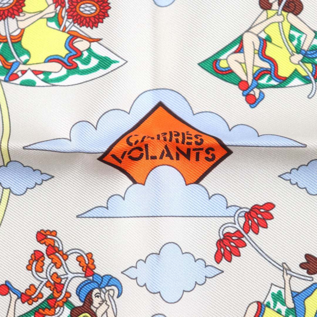 Pristine HERMES scarf VOLANTS Flying Boyfriend silk Women