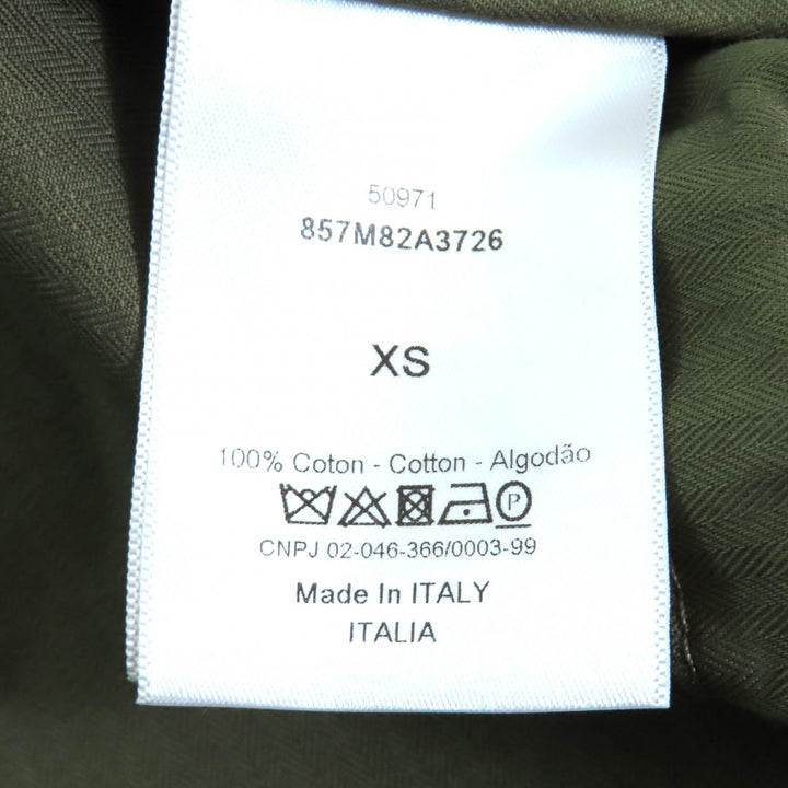 Great Christian Dior Bee Embroidered Hooded Military Cape Coat khaki XS