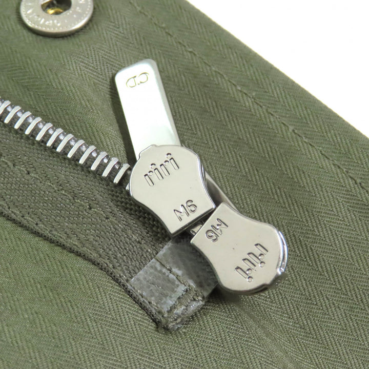 Great Christian Dior Bee Embroidered Hooded Military Cape Coat khaki XS