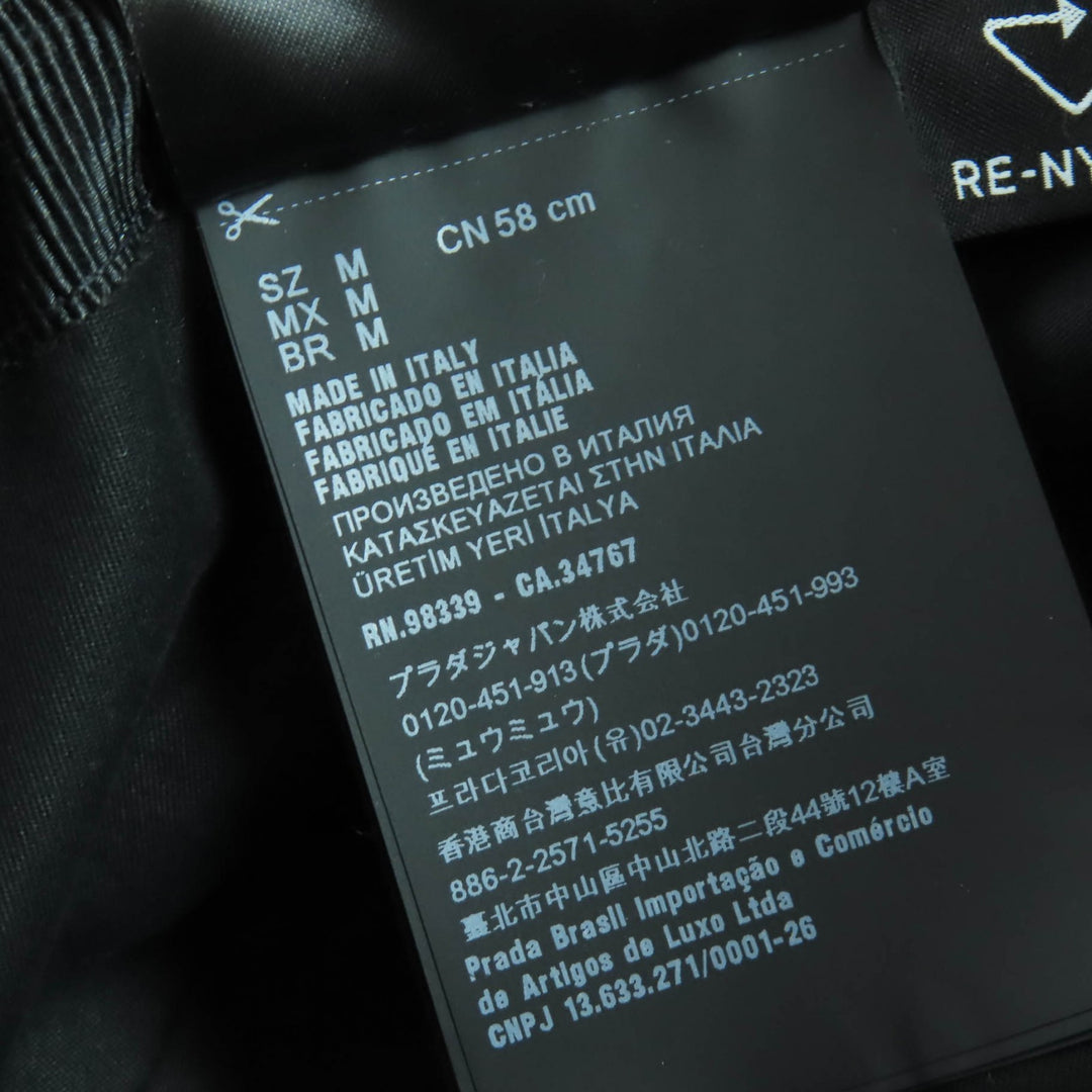 素晴らしいPRADA帽子 Re-Nylon トライアングル ロゴ付き ブラック レディース M 2HC137