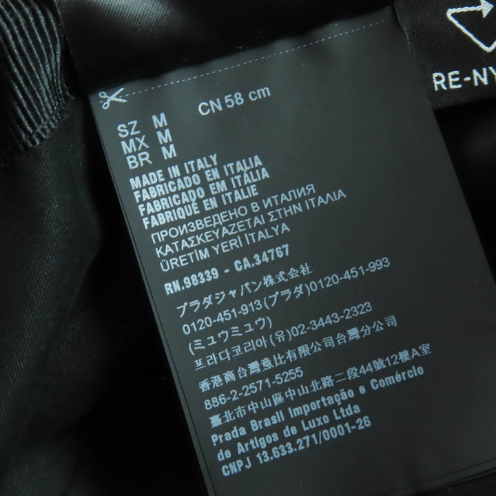 素晴らしいPRADA帽子 Re-Nylon トライアングル ロゴ付き ブラック レディース M 2HC137