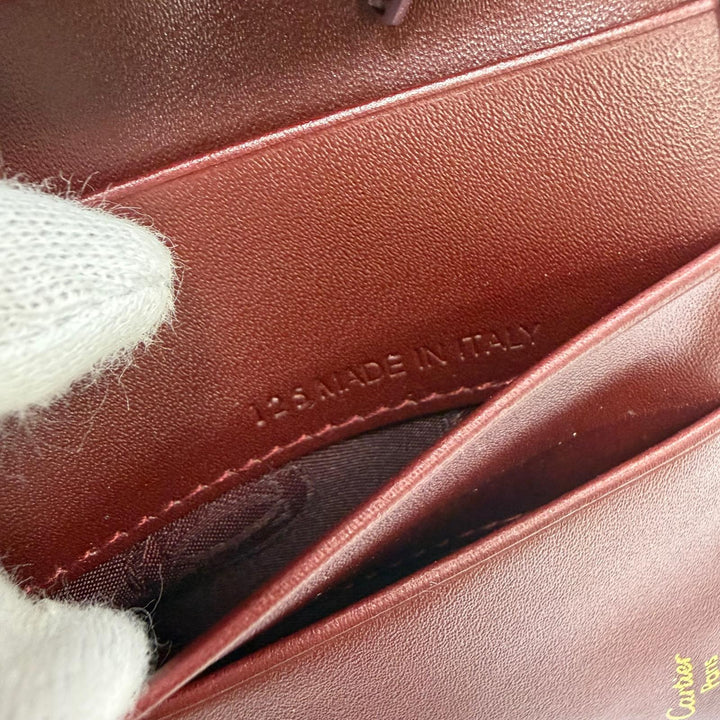Excellent Cartier Purse Must de Cartier C-motif leather long wallet Bordeaux