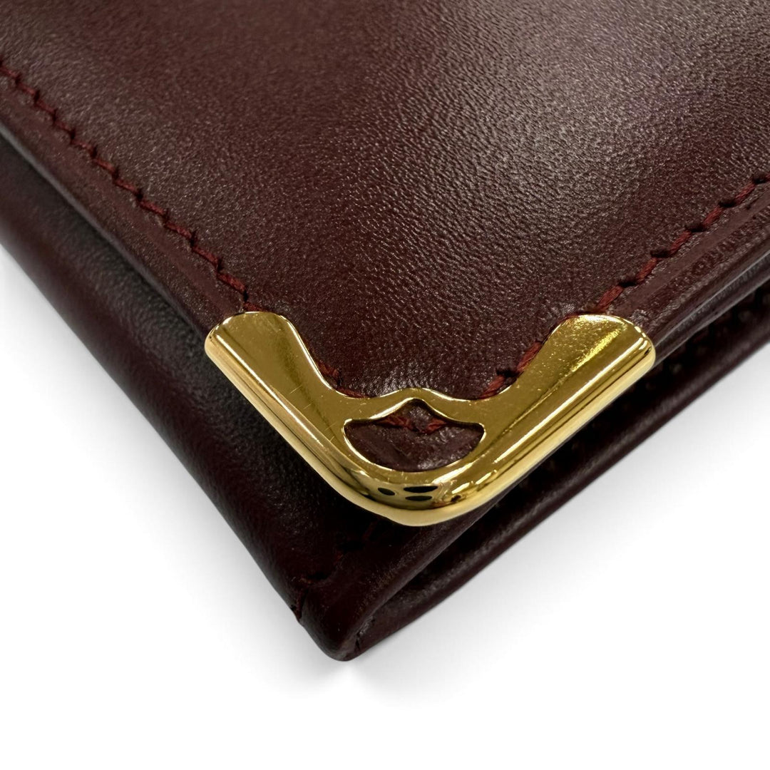 Excellent Cartier Purse Must de Cartier C-motif leather long wallet Bordeaux