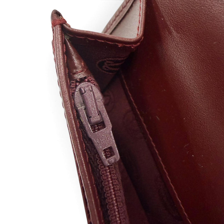 Excellent Cartier Purse Must de Cartier C-motif leather long wallet Bordeaux