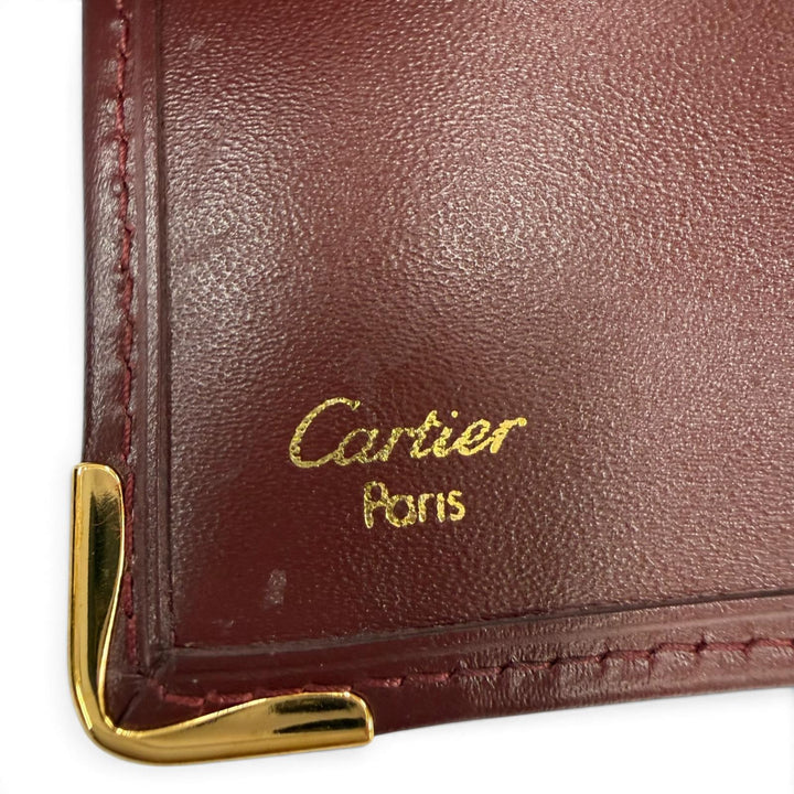 Excellent Cartier Purse Must de Cartier C-motif leather long wallet Bordeaux