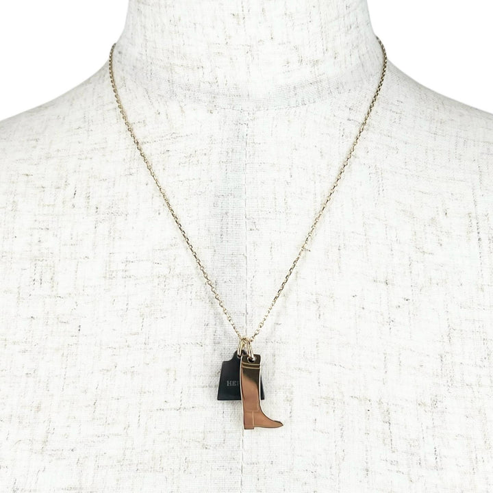 Excellent HERMES Necklace Amulet Marrokinje gold Gold Plated Women