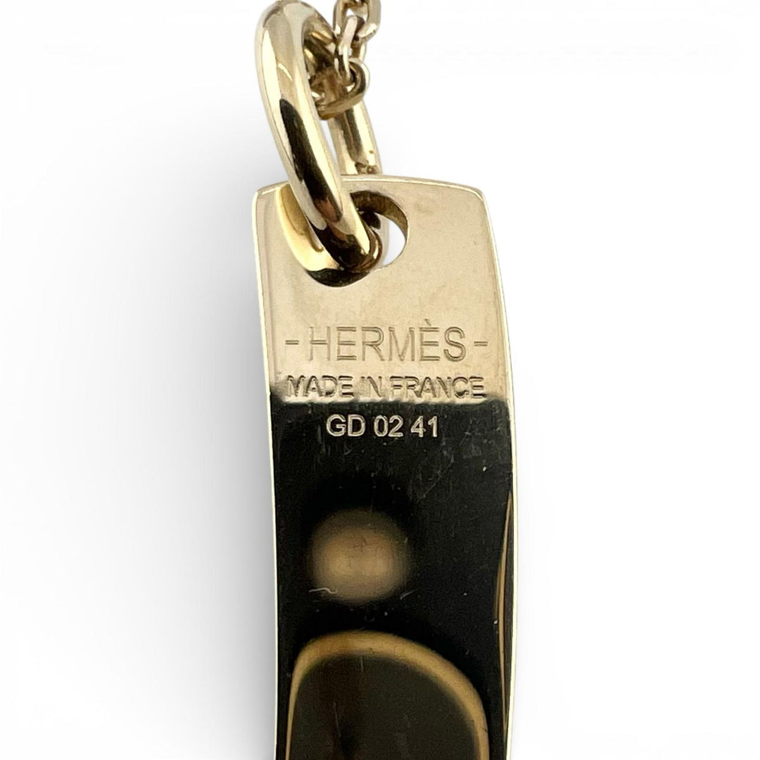 Excellent HERMES Necklace Amulet Marrokinje gold Gold Plated Women