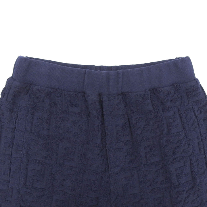 新品FENDI ショートパンツ FFロゴ オールオーバーショーツ ネイビー コットン メンズ 44 FB0689