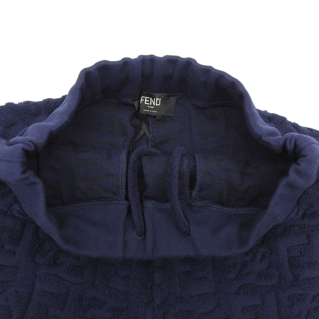 新品FENDI ショートパンツ FFロゴ オールオーバーショーツ ネイビー コットン メンズ 44 FB0689
