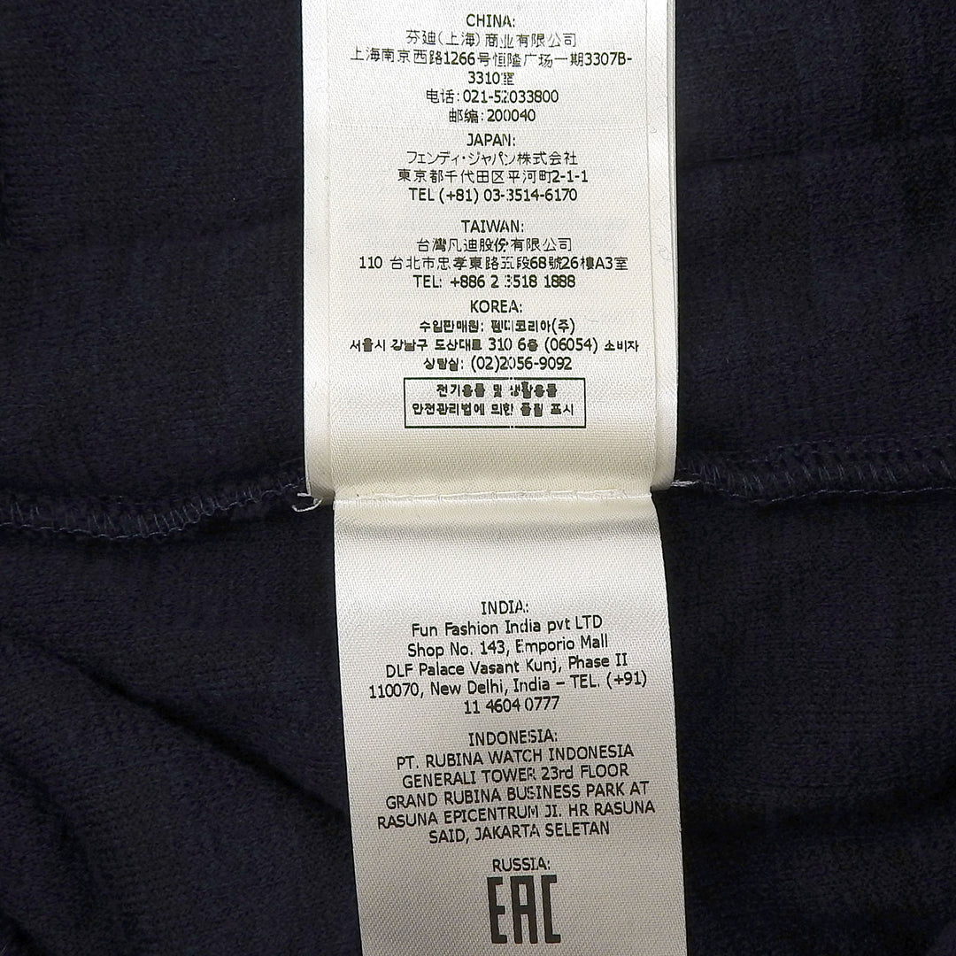 新品FENDI ショートパンツ FFロゴ オールオーバーショーツ ネイビー コットン メンズ 44 FB0689