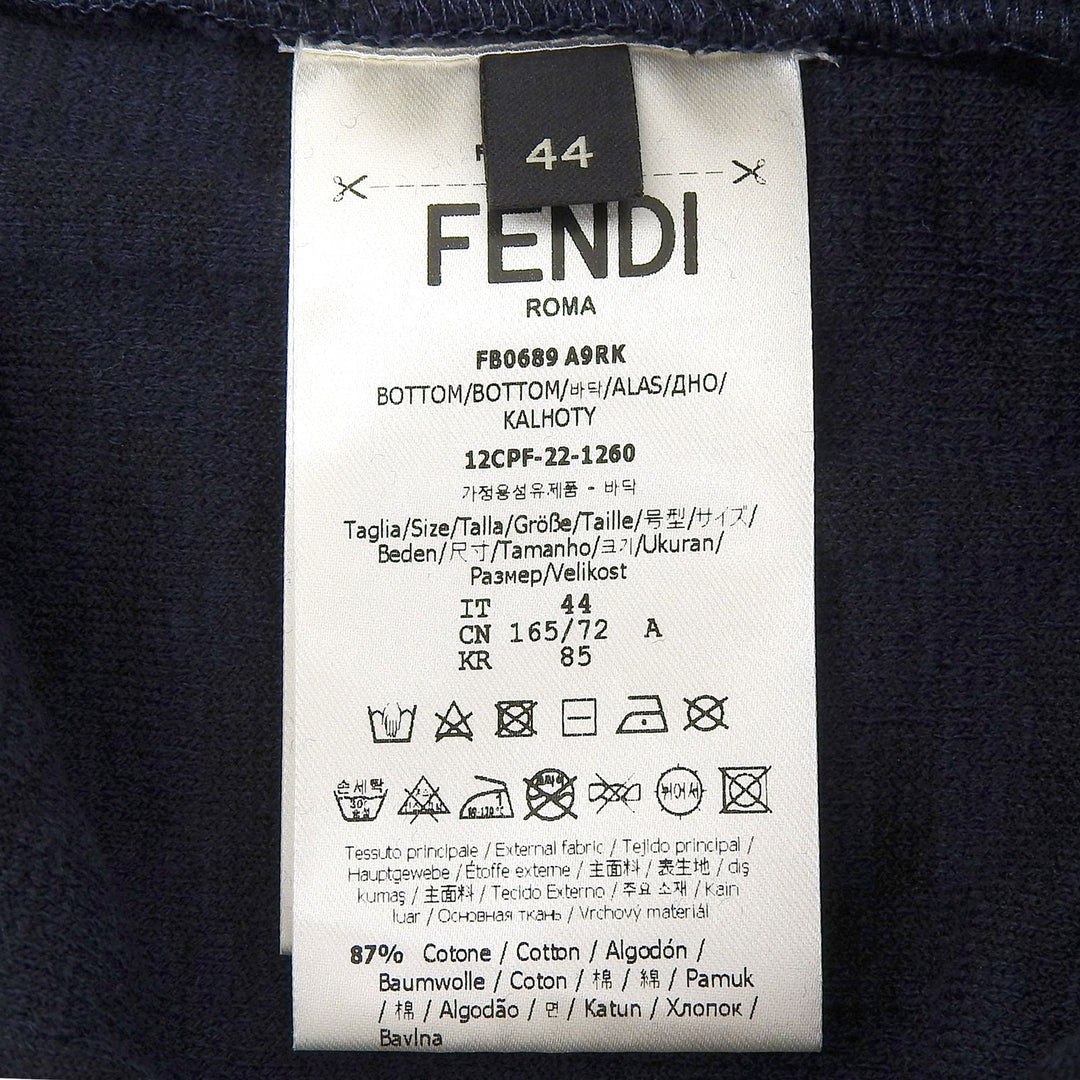 新品FENDI ショートパンツ FFロゴ オールオーバーショーツ ネイビー コットン メンズ 44 FB0689