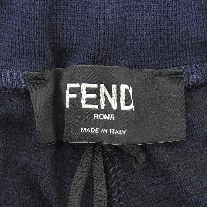 新品FENDI ショートパンツ FFロゴ オールオーバーショーツ ネイビー コットン メンズ 44 FB0689