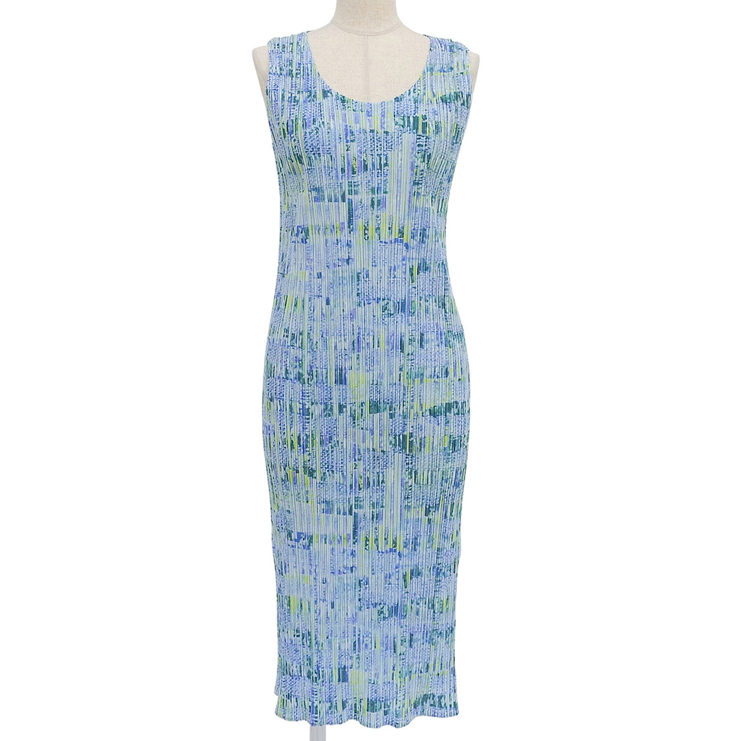 PLEATS PLEASE ワンピース ブルーグリーン ポリエステル レディース 4 PP12-JH371