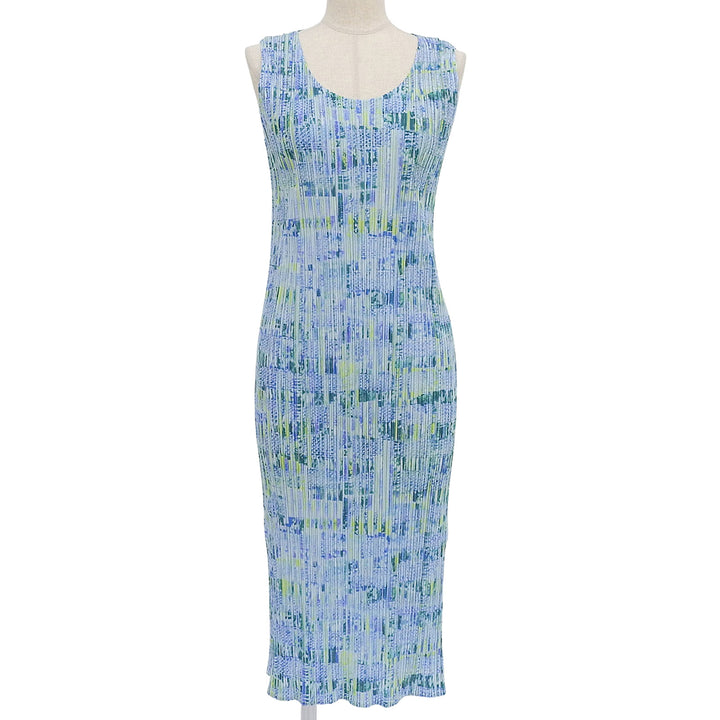 PLEATS PLEASE ワンピース ブルーグリーン ポリエステル レディース 4 PP12-JH371