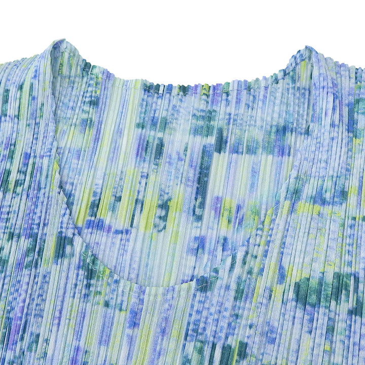 PLEATS PLEASE ワンピース ブルーグリーン ポリエステル レディース 4 PP12-JH371