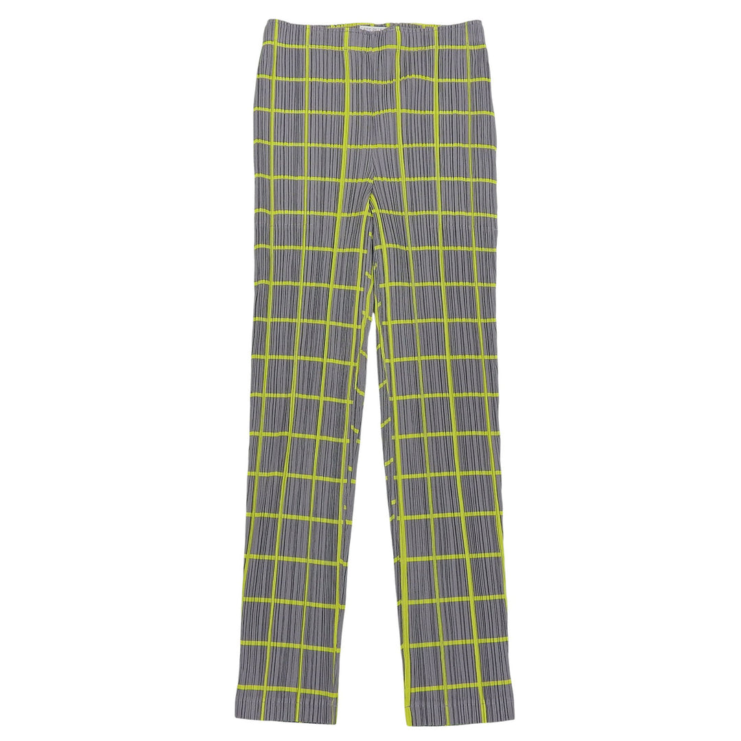 Excellent PLEATS PLEASE Pants Gray yellow polyester Women 3 PP61-JF414