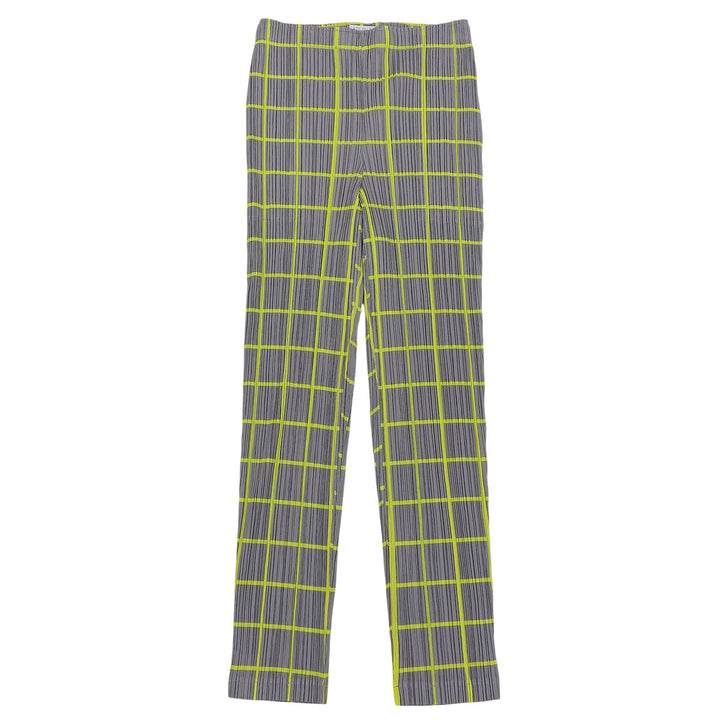 Excellent PLEATS PLEASE Pants Gray yellow polyester Women 3 PP61-JF414