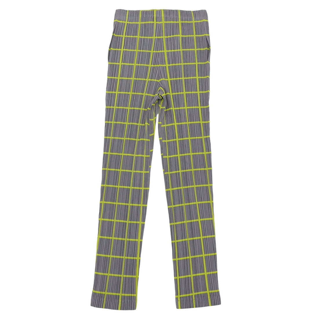 Excellent PLEATS PLEASE Pants Gray yellow polyester Women 3 PP61-JF414
