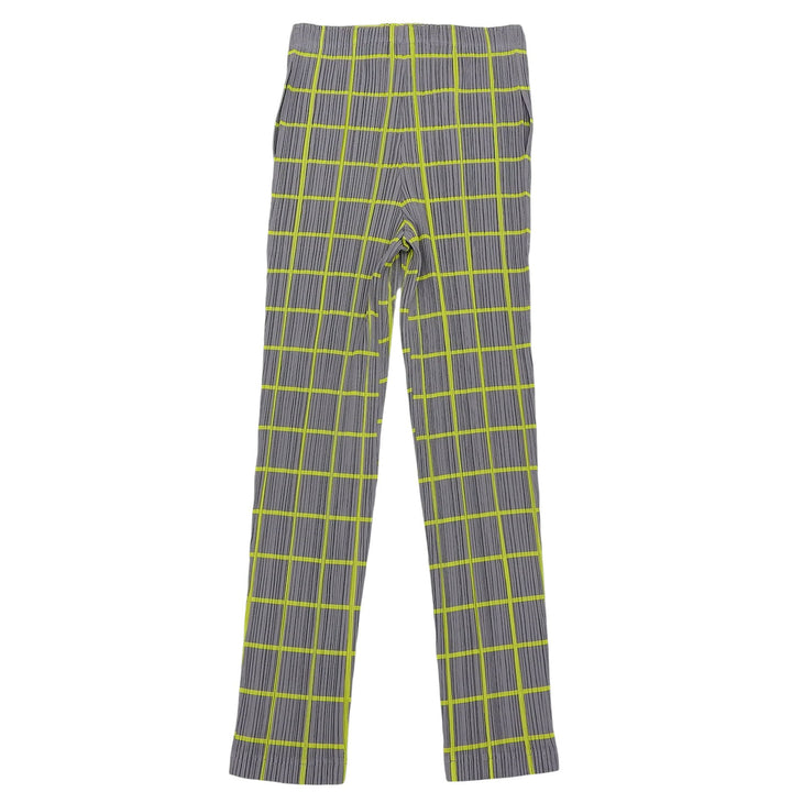 Excellent PLEATS PLEASE Pants Gray yellow polyester Women 3 PP61-JF414