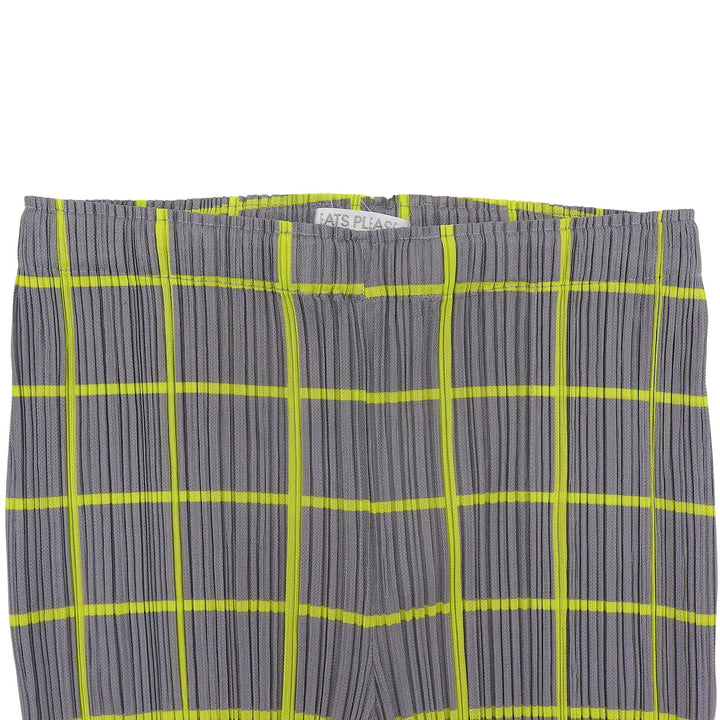 Excellent PLEATS PLEASE Pants Gray yellow polyester Women 3 PP61-JF414