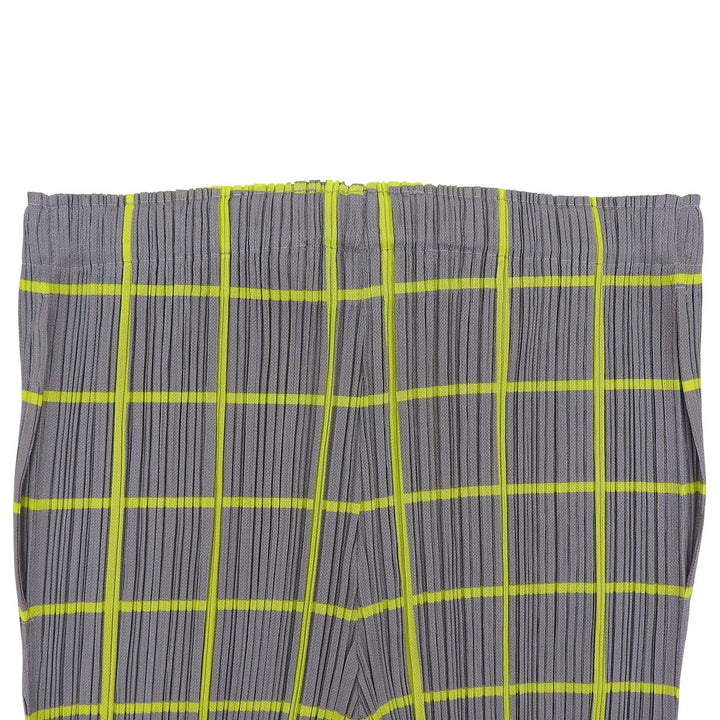 Excellent PLEATS PLEASE Pants Gray yellow polyester Women 3 PP61-JF414