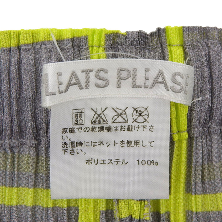 Excellent PLEATS PLEASE Pants Gray yellow polyester Women 3 PP61-JF414