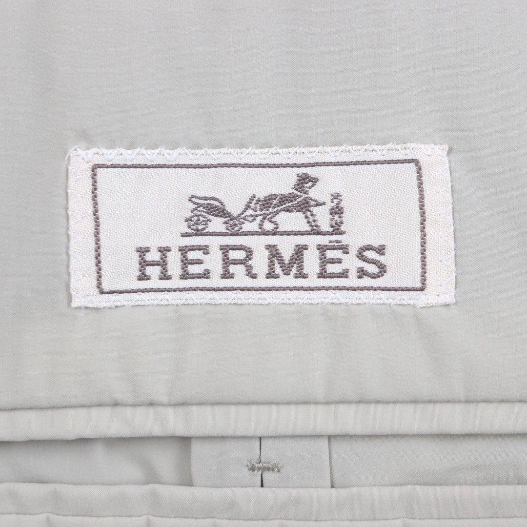 HERMES のモッズコート（パッド入り、ダブルブレスト、カーキ、ナイロン、メンズ、50）