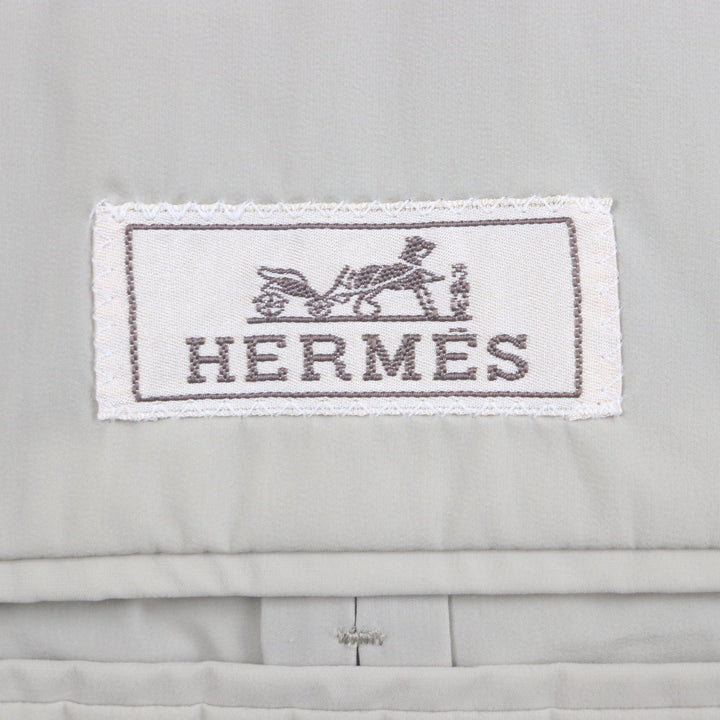 HERMES のモッズコート（パッド入り、ダブルブレスト、カーキ、ナイロン、メンズ、50）