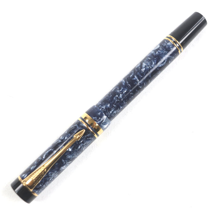 パーカー 万年筆 デュオフォールド インターナショナル マーブルブルー 18K メンズ