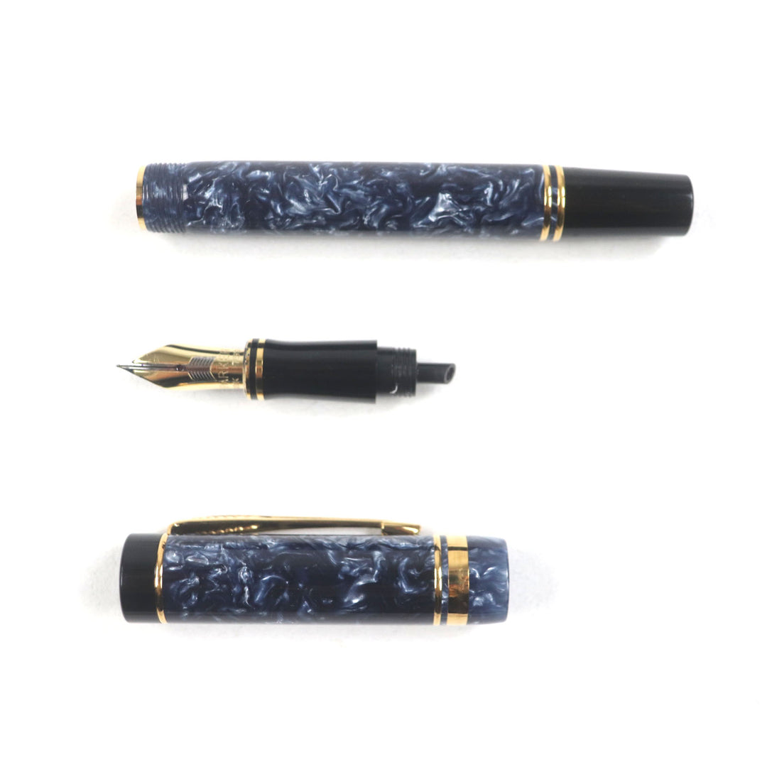 パーカー 万年筆 デュオフォールド インターナショナル マーブルブルー 18K メンズ