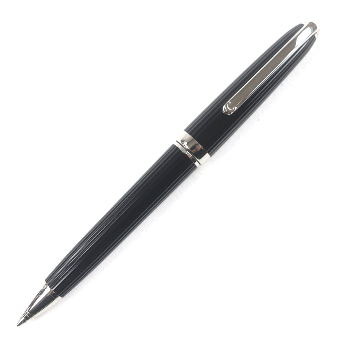 Excellent Cartier Ballpoint pen Louis Cartier Twist type Black Silver mens