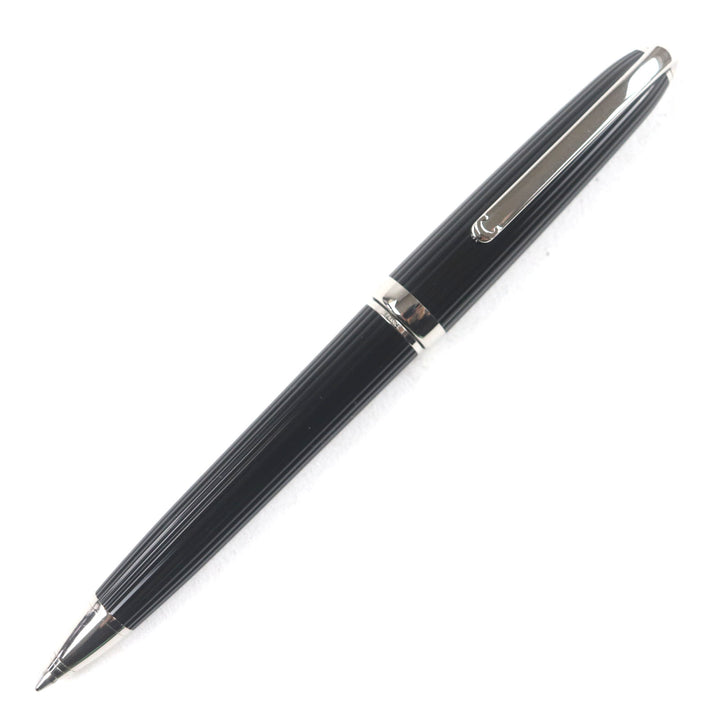 Excellent Cartier Ballpoint pen Louis Cartier Twist type Black Silver mens
