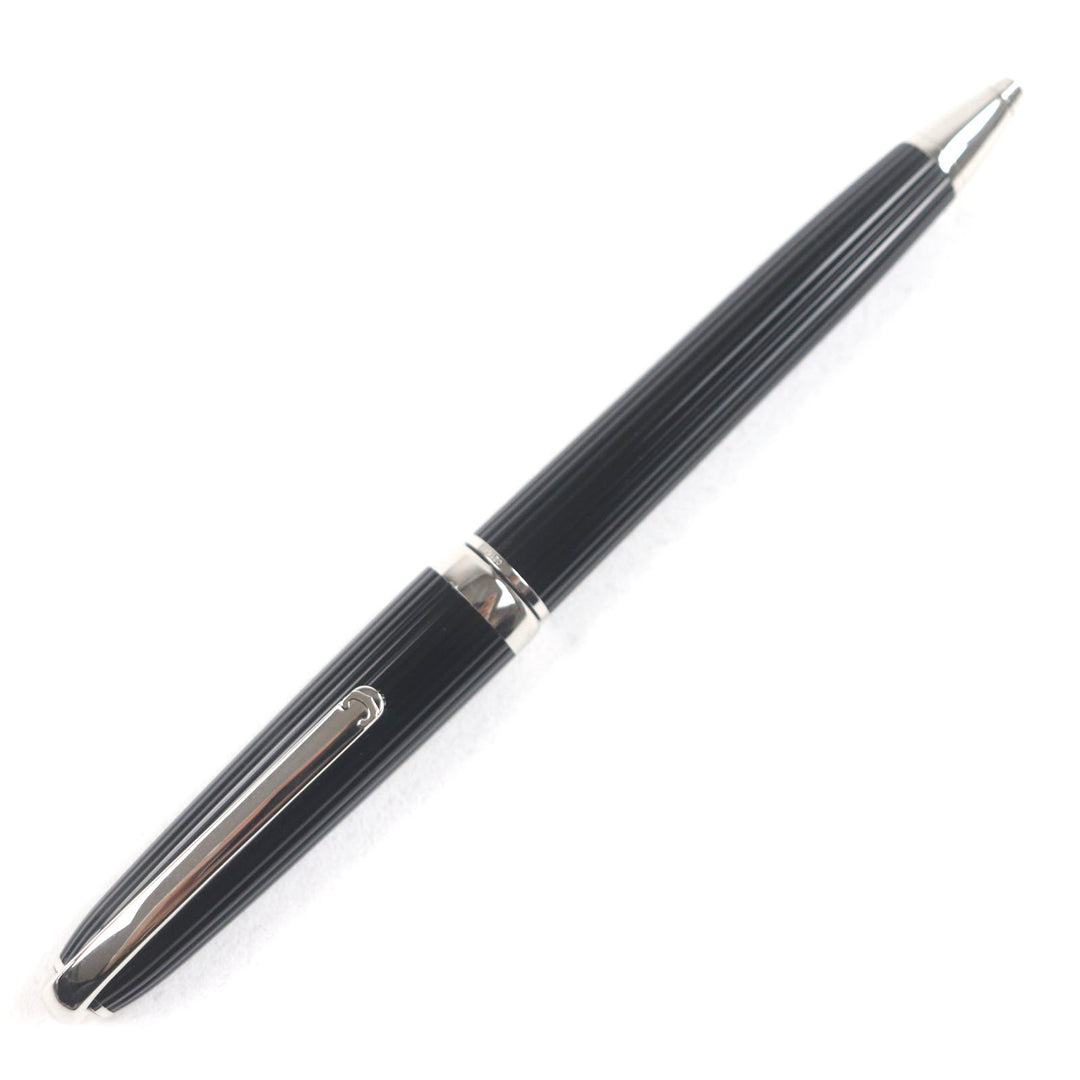 Excellent Cartier Ballpoint pen Louis Cartier Twist type Black Silver mens
