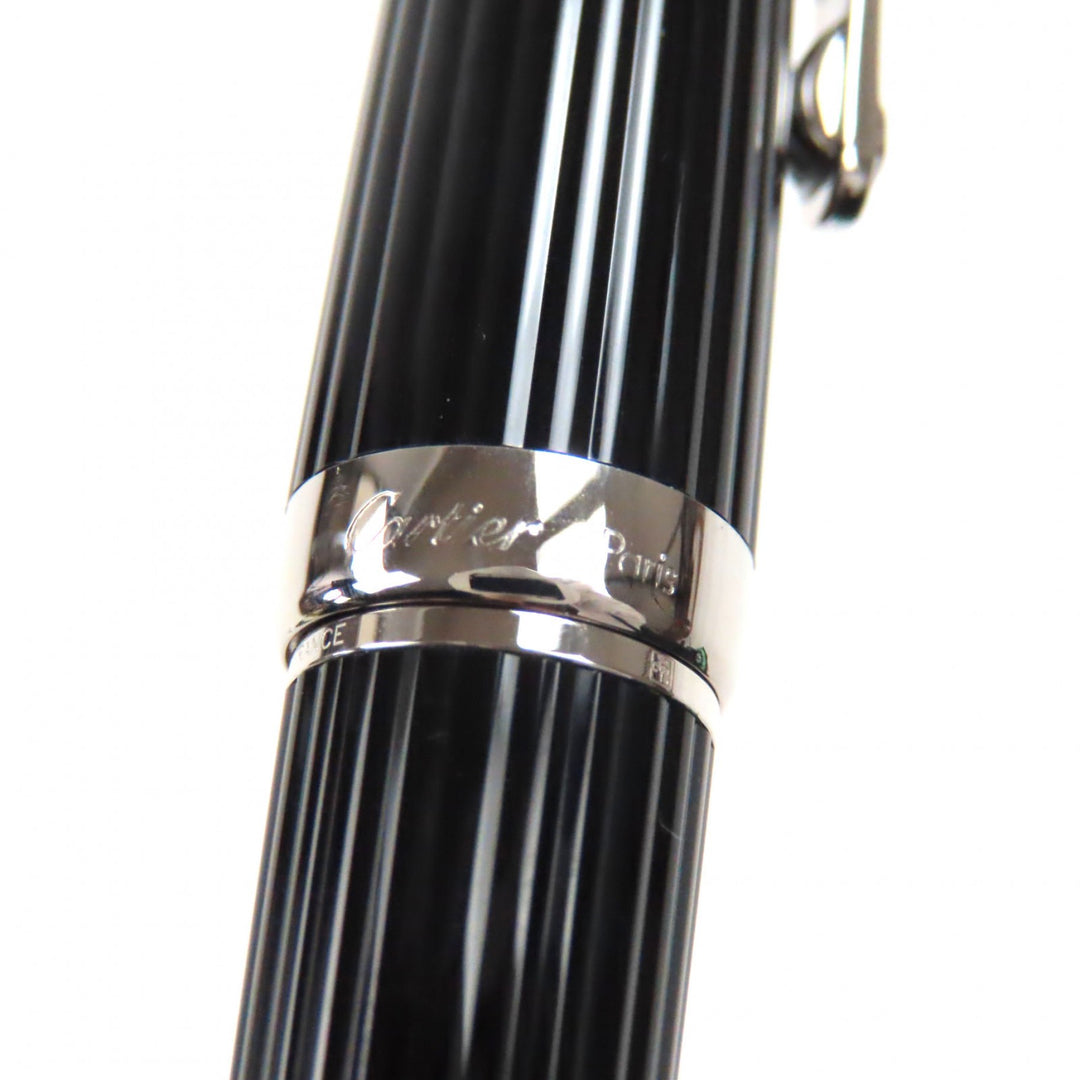 Excellent Cartier Ballpoint pen Louis Cartier Twist type Black Silver mens