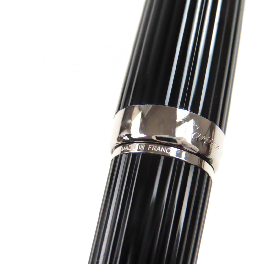 Excellent Cartier Ballpoint pen Louis Cartier Twist type Black Silver mens