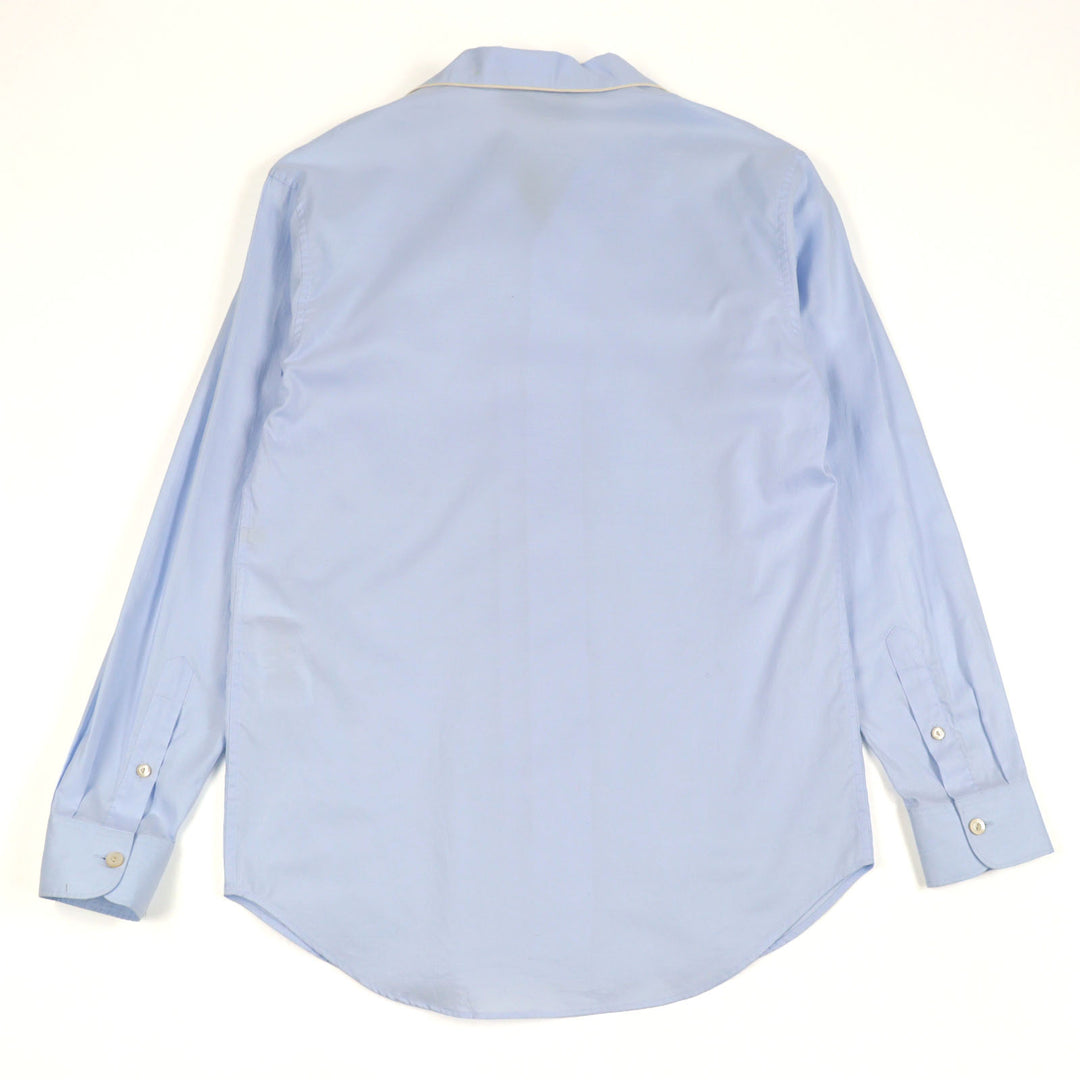 Pristine GUCCI Long sleeve shirt GG logo oxford blue cotton mens 44 664869
