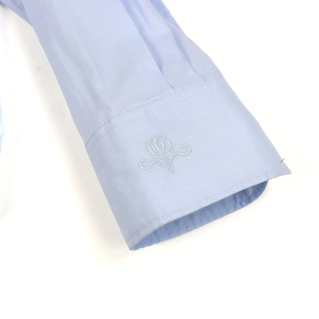 Pristine GUCCI Long sleeve shirt GG logo oxford blue cotton mens 44 664869