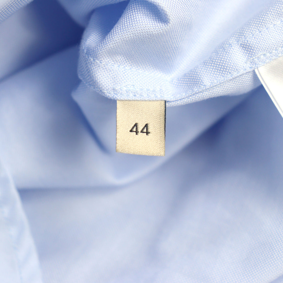 Pristine GUCCI Long sleeve shirt GG logo oxford blue cotton mens 44 664869