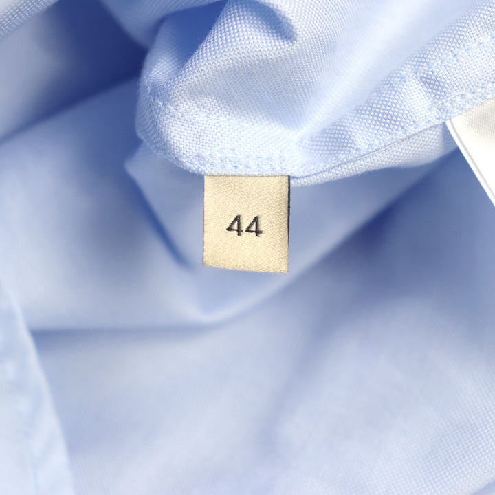 Pristine GUCCI Long sleeve shirt GG logo oxford blue cotton mens 44 664869