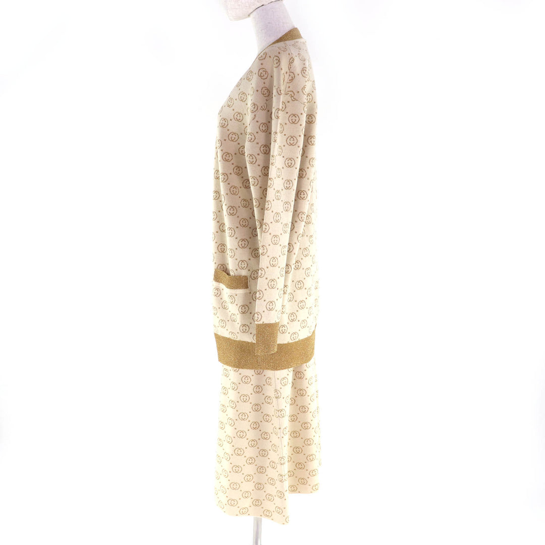 Excellent GUCCI suit Beige gold wool Women 605910/605923